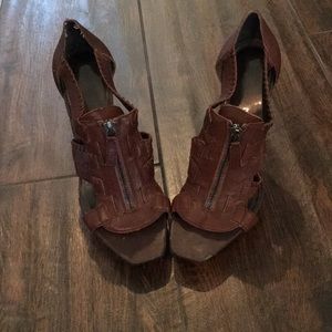 Jessica Simpson heels with front zipper.